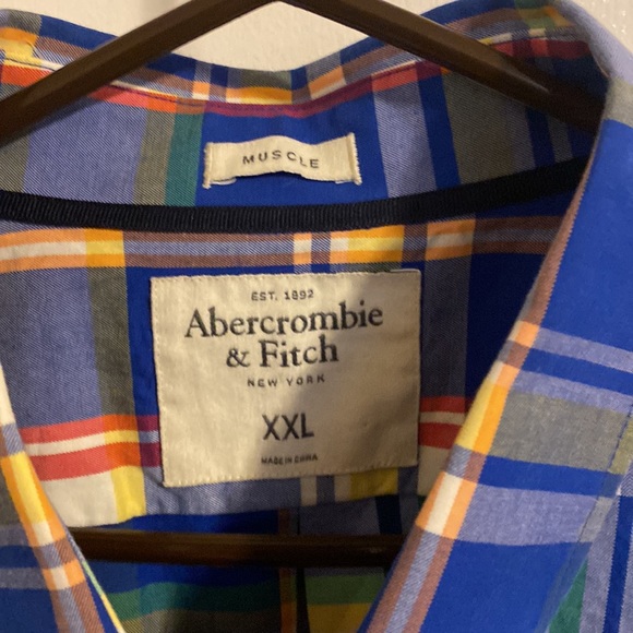 Abercrombie & Fitch Mens Long Sleeve Button Down Shirt Size XXL Muscle Fit - Picture 2 of 4